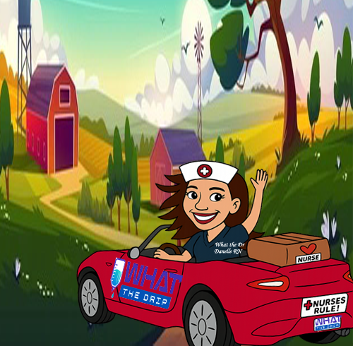 cartoon car with nurse